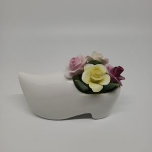 Coalport Porcelain Dutch Shoe with Flowers